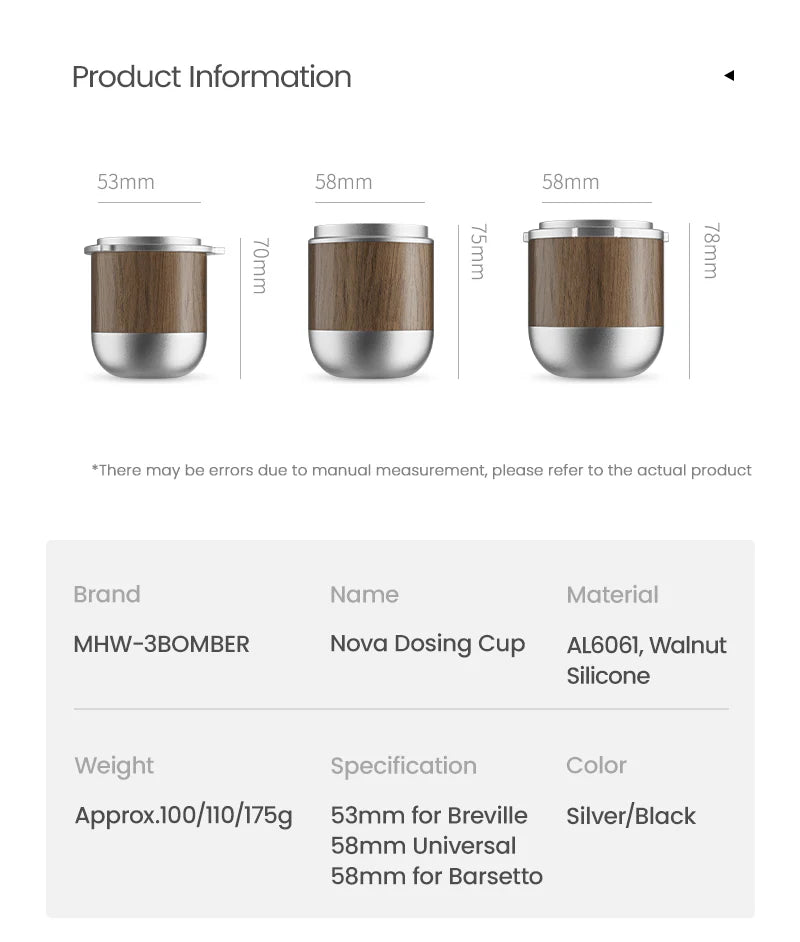 MHW-3BOMBER NOVA DOSING CUP - 58mm