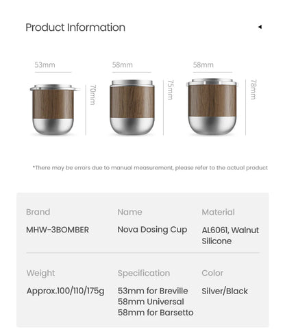 MHW-3BOMBER NOVA DOSING CUP - 58mm