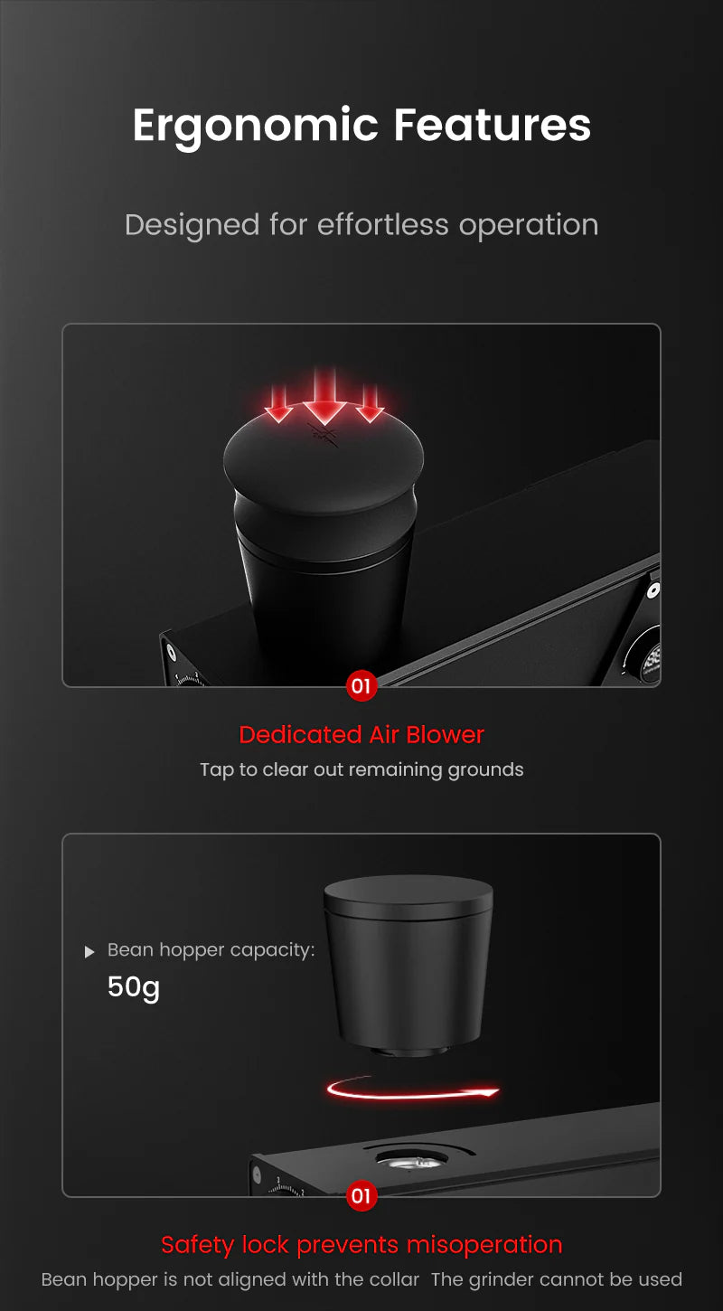 MHW-3BOMBER F74 NAVIGATOR ELECTRIC COFFEE GRINDER - BLACK