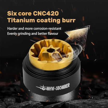 MHW-3Bomber - RACING M1 MANUAL COFFEE GRINDER TITANIUM PLATING BURR