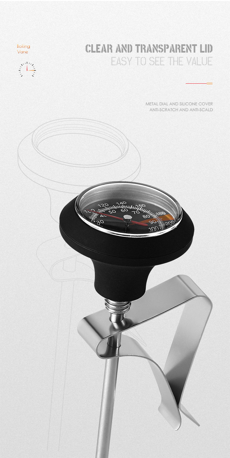 MHW-3BOMBER 0 TO 100℃ DIAL THERMOMETER - BLACK