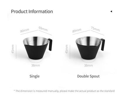 MHW-3BOMBER ESPRESSO STAINLESS STEEL MEASURING CUP SINGLE SPOUT - 100ml