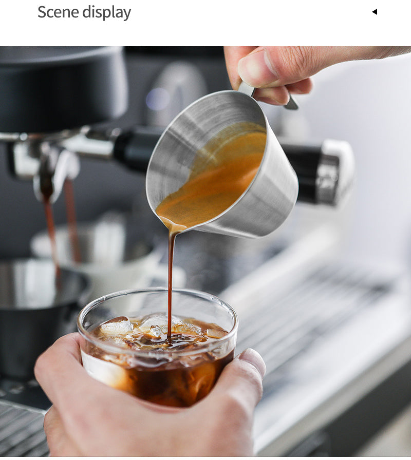 MHW-3BOMBER ESPRESSO STAINLESS STEEL MEASURING CUP SINGLE SPOUT - 100ml