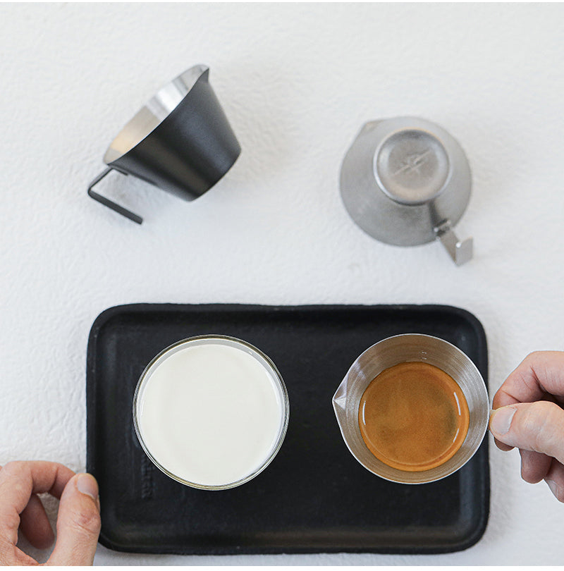 MHW-3BOMBER ESPRESSO STAINLESS STEEL MEASURING CUP SINGLE SPOUT - 100ml