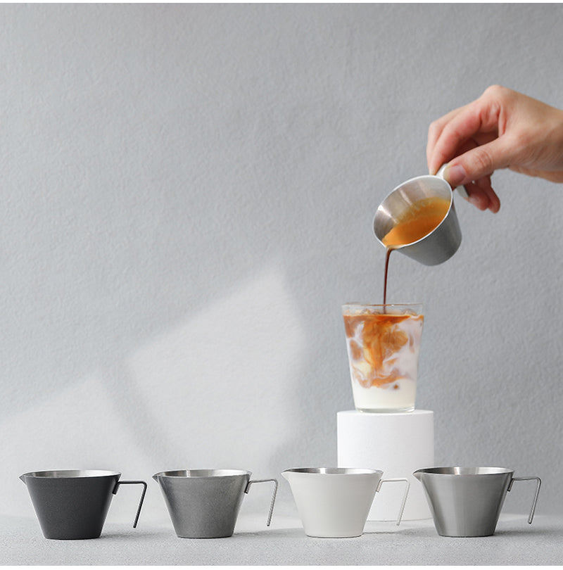 MHW-3BOMBER ESPRESSO STAINLESS STEEL MEASURING CUP SINGLE SPOUT - 100ml