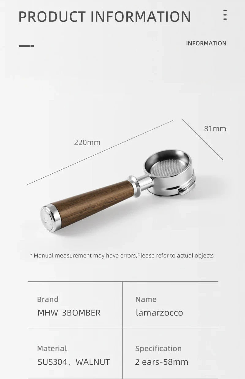 MHW-3BOMBER BOTTOMLESS PORTAFILTER FOR LAMARZOCCO/E61