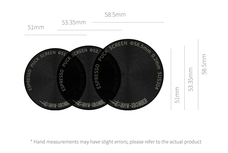 MHW-3BOMBER ESPRESSO PUCK SCREEN TITANIUM PLATED BLACK - 58.5MM