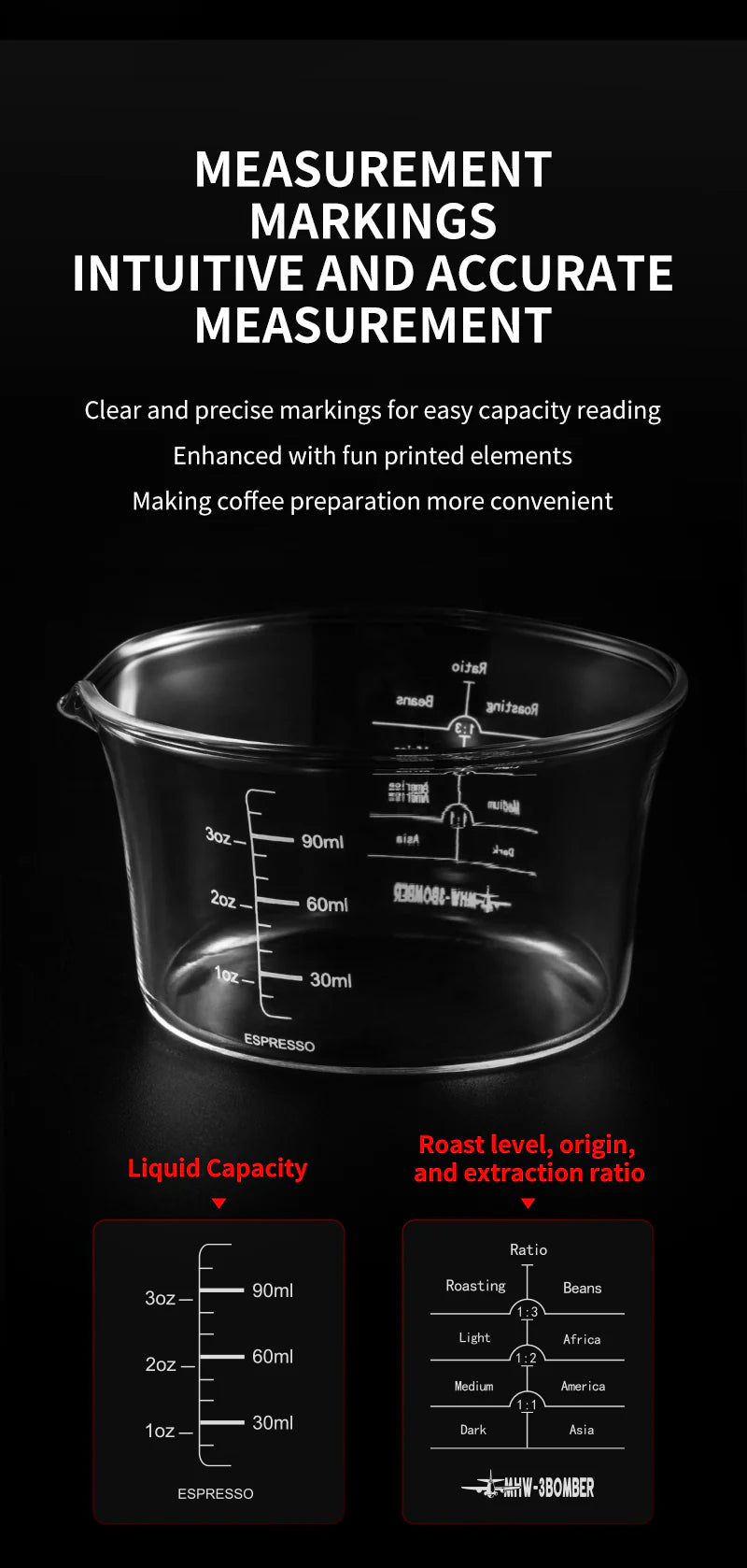MHW-3BOMBER GLASS MEASURING CUP TRANSPARENT 120ML