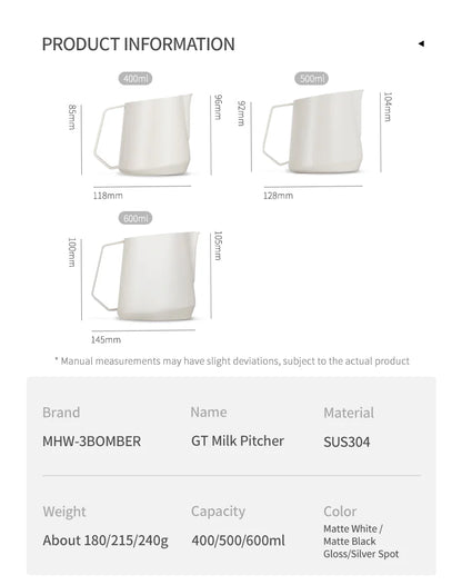 MHW-3BOMBER GT MILK PITCHER MATTE WHITE