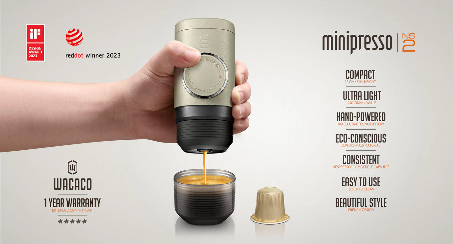 Wacaco Minipresso NS2 - Nespresso Capsule Coffee Maker