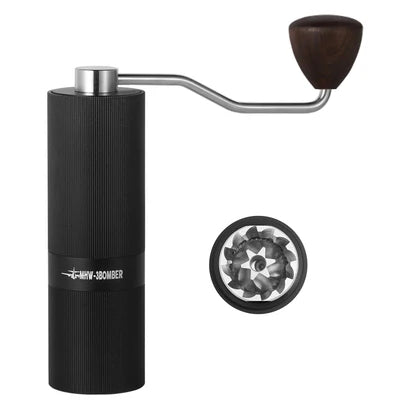 MHW-3Bomber - RACING M1 MANUAL COFFEE GRINDER SIX STAR STEEL BURR - BLACK